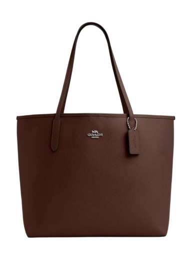 Coach City Tote Bag Pebbled leather/Silver/Maple