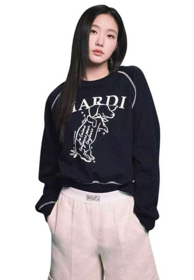 Sweatshirt Raglan Swing The Tail Ddanji - Navy Cream