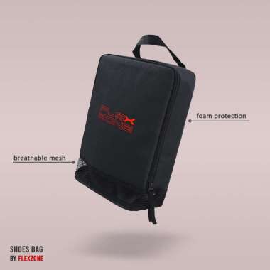 Flexzone Tas Sepatu Shoes Bag FAB-027 Lari Badminton Sepak Bola Hitam