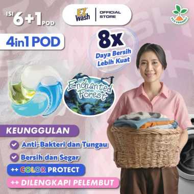 EZWash Laundry Pod 4in1 Chamber Liquid Detergent Gel Capsule EZ Wash Easy Clothes Eco Friendly Cuci