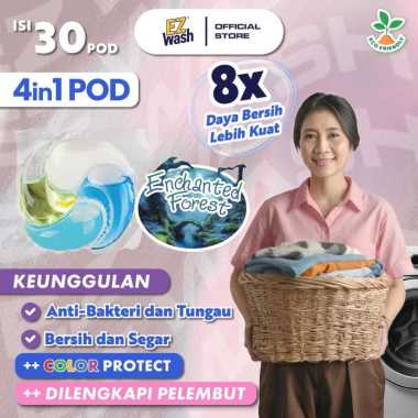EZWash Laundry Pod 4in1 Chamber Liquid Detergent Gel Capsule EZ Wash Easy Clothes Eco Friendly Cuci