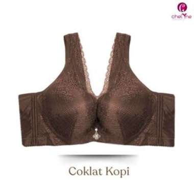 Chelyne BH Premium Busa X6010 Brukat Lace Mix Spandex Dengan Kawat Penyangga Full Cup - Big Size Bra