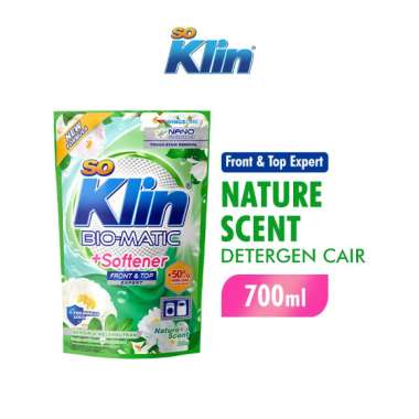 Promo Harga So Klin Biomatic Liquid Detergent +Softener Front Load 700 ml - Blibli