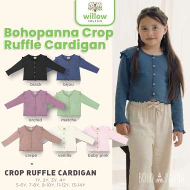 Outer Anak - Bohopanna Crop Ruffle Cardigan 5-6Y Crepe