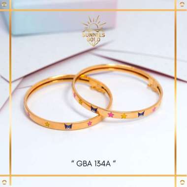 GELANG BANGLE ANAK EMAS ASLI MODEL KUROMI KADAR MUDA 6K (300) & 8K (375) GELANG BANGLE ANAK EMAS MOD