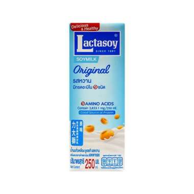 Lactasoy susu kacang kedelai coklat / original / unsweetened / collagen 250 ml original