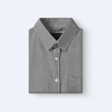 Broodis Kemeja Casual Pria Lengan Pendek GINGHAM Series Black BLACK XL