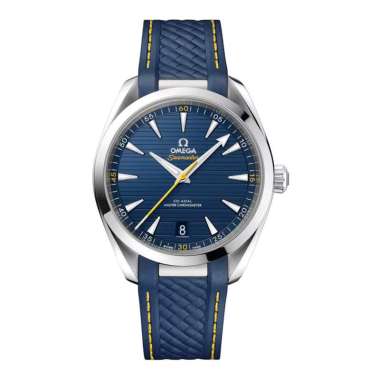Jam Tangan Pria Omega Seamaster Aqua Terra 220.12.41.21.03.009 Co-Axial Master Chronometer Blue Rubb