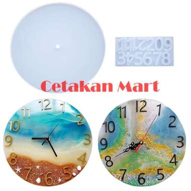 CMart Cetakan Silikon Resin Epoxy Craft DIY Jam Dinding wall clock Set