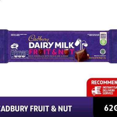 Promo Harga Cadbury Dairy Milk Fruit & Nut 62 gr - Blibli