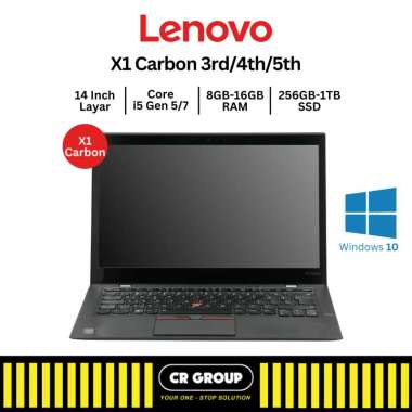 Laptop Lenovo ThinkPad X1 Carbon Gen 1-4 - Intel Core i5/i7 Gen 7 - RAM 8GB/16GB - Storage 256GB/512