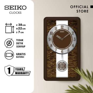 Jam Dinding Seiko QXC245B Brown Color Wooden Case Pendulum