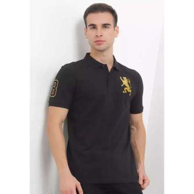 Giordano Men's 3D Lion Polo Signature Black [0101422265] L