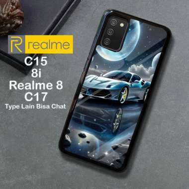 Custom Case TPU 3D Casing Softcase Tempered Glass Cover Belakang Hp Realme 8i, 8, C15, C17 Realme C1