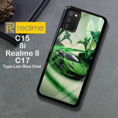 Custom Case TPU 3D Casing Softcase Tempered Glass Cover Belakang Hp Realme 8i, 8, C15, C17 Realme C1