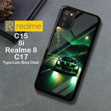 Custom Case TPU 3D Casing Softcase Tempered Glass Cover Belakang Hp Realme 8i, 8, C15, C17 Realme C1