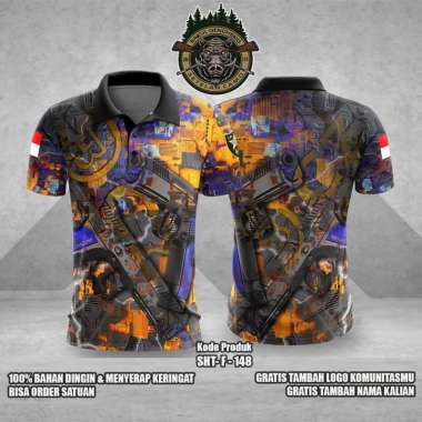 JERSEY TEMBAK REAKSI CUSTOM KERAH WANGKI SHTF 148 / JERSEY IPSC / JERSEY SHOOTING / BAJU PERBAKIN (S