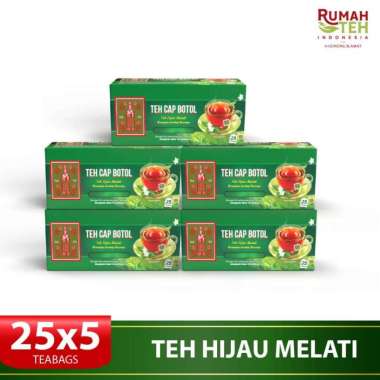 Teh Celup Cap Botol Hijau Aroma Melati 25 Bags - Kemasan isi 5 Dus