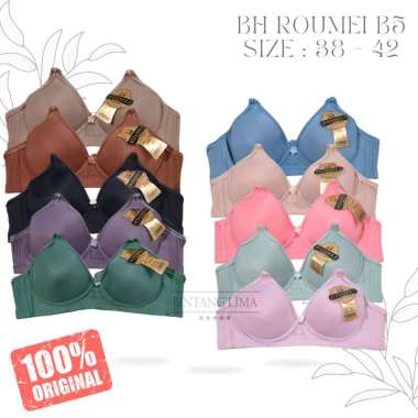 BH Roumei B5 Cup Besar | BH Wanita Kait 3 | Lembut | jumbo | big size | import HITAM 38C