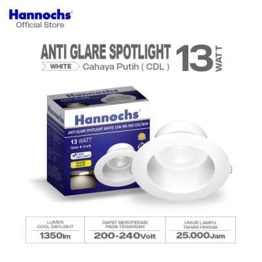 Hannochs Lampu Spotlight LED Anti Glare Spotlight White 13W IBR 36D Cahaya Putih