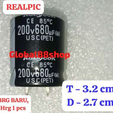 Hrg 1 pcs ELCO 680uf 200V ORIGINAL RUBYCON 680uf200v 680mk200v 680mikro200v 680mk ELKO EKO ECO CAPAS