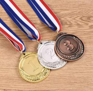 Set 3 pcs Medali Juara 1 Set Medali Emas Perak Perunggu Medali Kejuaraan 1 2 3 Medali Penghargaan Me