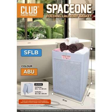 CLUB Plastik - SpaceONE Folding Laundry Basket Keranjang Baju Kotor Keranjang Lipat Abu