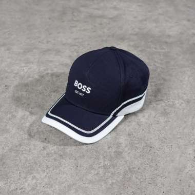 Topi HUGO BOSS PREY URBAN LINE EST 1977 EMBROIDERY WHITE BLACK ADJUST 100% ORIGINAL