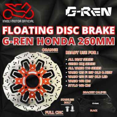 DISC BRAKE PIRINGAN CAKRAM DEPAN FLOATING G-REN GREN 260MM 260 MM BEAT SCOOPY GENIO STYLO VARIO 110 