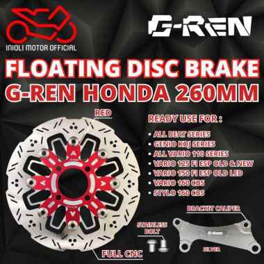 DISC BRAKE PIRINGAN CAKRAM DEPAN FLOATING G-REN GREN 260MM 260 MM BEAT SCOOPY GENIO STYLO VARIO 110 