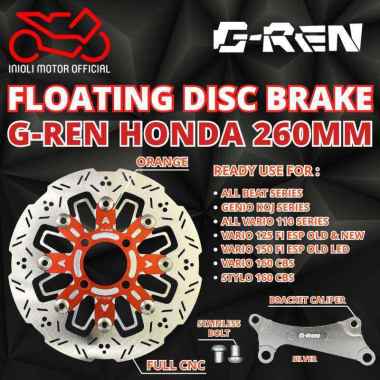 DISC BRAKE PIRINGAN CAKRAM DEPAN FLOATING G-REN GREN 260MM 260 MM BEAT SCOOPY GENIO STYLO VARIO 110 