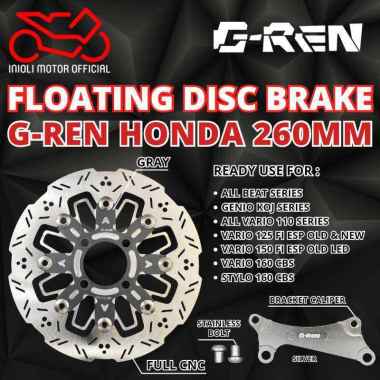 DISC BRAKE PIRINGAN CAKRAM DEPAN FLOATING G-REN GREN 260MM 260 MM BEAT SCOOPY GENIO STYLO VARIO 110 