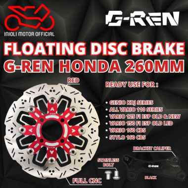DISC BRAKE PIRINGAN CAKRAM DEPAN FLOATING G-REN GREN 260MM 260 MM BEAT SCOOPY GENIO STYLO VARIO 110 