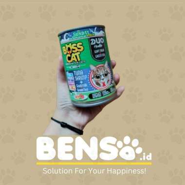 Makanan Kucing - Bosscat Kaleng Makanan Basah Kucing 380gr Rasa Tuna Shrimp