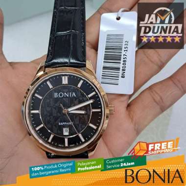 JAM PRIA JAM BONIA SAPPHIRE ORIGINAL KULIT HITAM BONIA BNB10857-1532 BONIA SAPHIRE PRIA BNB10857 153