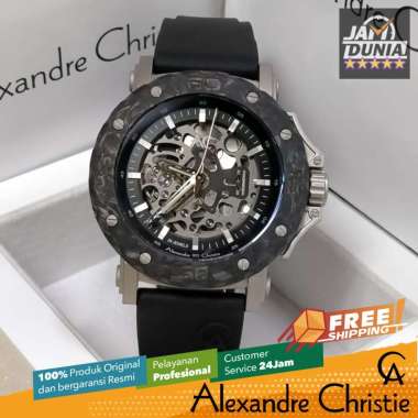 JAM TANGAN PRIA ALEXANDRE CHRISTIE AUTOMATIC ORIGINAL BLACK SILVER 9205 AC 9205 AC9205 ACF9205 CT