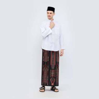 Sarung ATLAS Premium 735 Kembang P7-PKD Hitam Merah 02