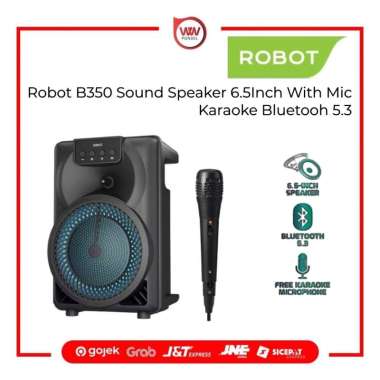 Robot RB350 Speaker Karaoke Sound Speaker 6.5Inch With Mic Karaoke Bluetooh 5.3 Original