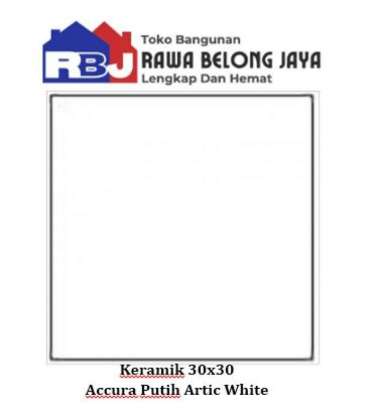 Keramik 30x30 Mulia Accura Putih Artic White / Keramik Lantai Glossy