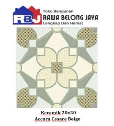 Keramik 20x20 Mulia Accura Cesare Beige / Keramik Kasar Lantai Kamar Mandi