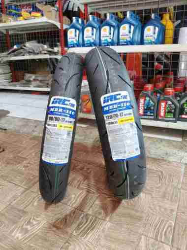 SEPASANG BAN SOFT COMPOUND RING 17 IRC MBR 90/80-17 & 120/70-17 TUBELESS CBR MX 90/80-17 (1PCS)