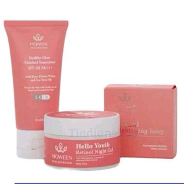 Hiqween Glowing Sunscreen Sabun Retinol, Retinol Night Gel Cream | Malam Flek Hitam Night cream