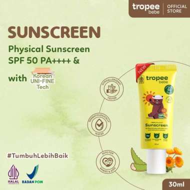 Tropee Bebe Sunscreen 30ml | Physical Sunscreen Bayi & Anak SPF 50 PA++++ - Lavie baby house