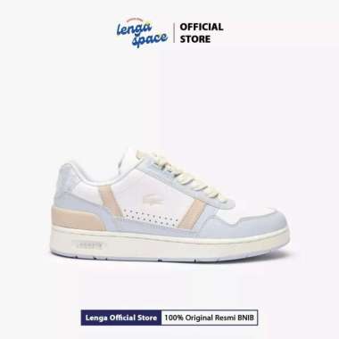 Sepatu Sneakers Wanita Lacoste T-Clip Leather Monogram - White (46SFA0057) ORIGINAL 37