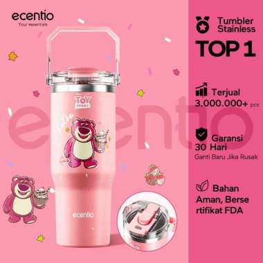 ecentio X Toy story tumbler Stainless Vacuum 900ml Disney Lotso Portable Thermos Botol minum besar