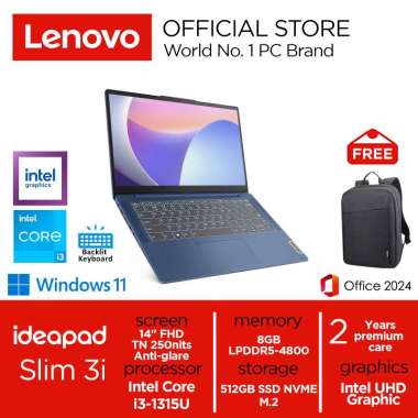 Lenovo Ideapad Slim 3i i3-1315U 512GB SSD 8GB Win11+OHS ARCTIC GREY