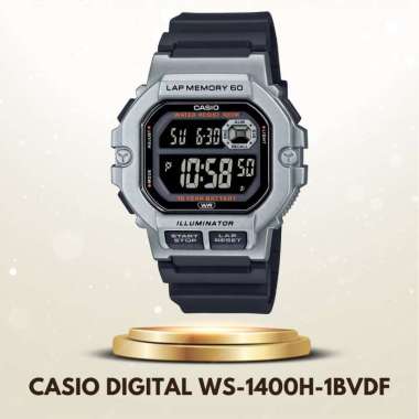 Casio WS-1400H-1BVDF Jam Tangan Pria Digital Lap Memory 60 Illuminator Original