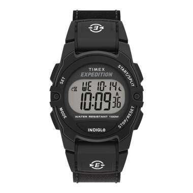 Jam Tangan Wanita Timex Expedition TW4B28000 CAT Midsize Digital Dial Black Fabric Strap Hitam