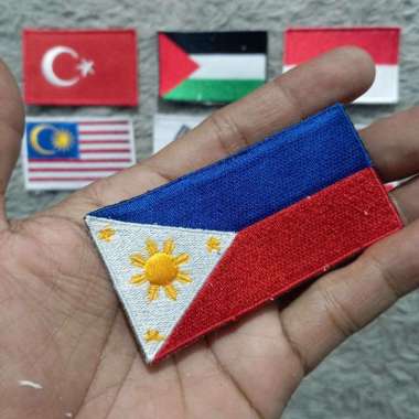 PATCH BENDERA ASIA, LOGO BENDERA BORDIR, PATCH BORDIR BENDERA PHILIPINA 4.5x7cm