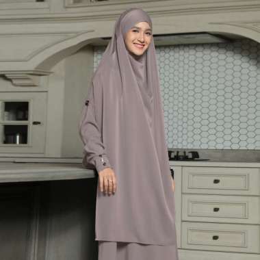 Lozy Hijab - Sabiya French Khimar Lozy X Cut Syifa (Jilbab Syari Cadar Haji dan Umrah Bahan Cooltech